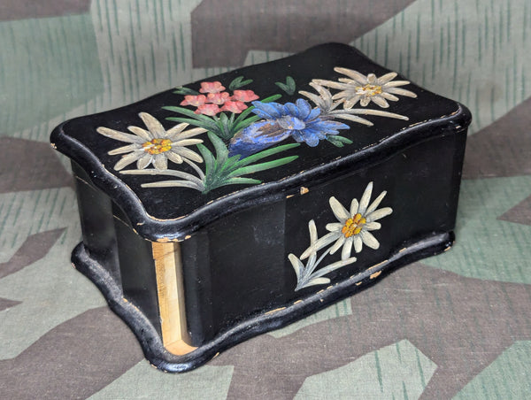 Wood Edelweiss Hand Painted Jewelry Box