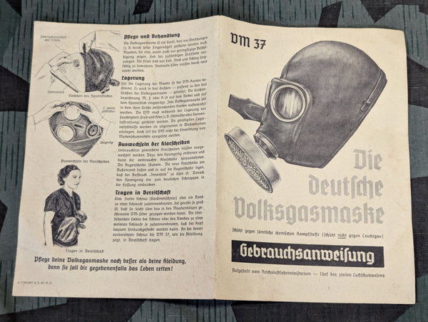 VM37 Volksgasmaske Luftschutz Gas Mask w/ Box