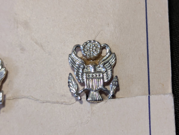 US Army Eagle Screw Back Earrings on Card
