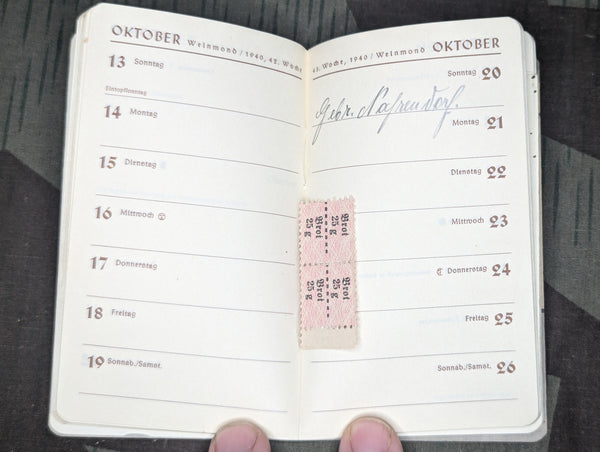1940 Pocket Calendar Book from a Thief (Interesting Story)