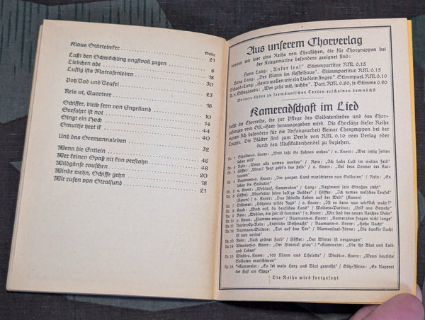 Kriegsmarine Song Book Heft 2 1940