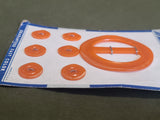 Orange Buttons and Belt Buckle Set