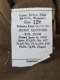 Women's Army Jacket Liner 12R Cutter Tags - Near Mint Condition!