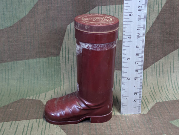 Original Puder Stiefel Bakelite Boot Powder Container AS-IS