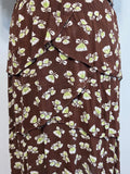 Brown Peplum Dress <br> (B-43" W-34" H-39")