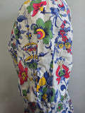 Brightly Colored Flower Print Dress <br> (B-38" W-28" H-33")