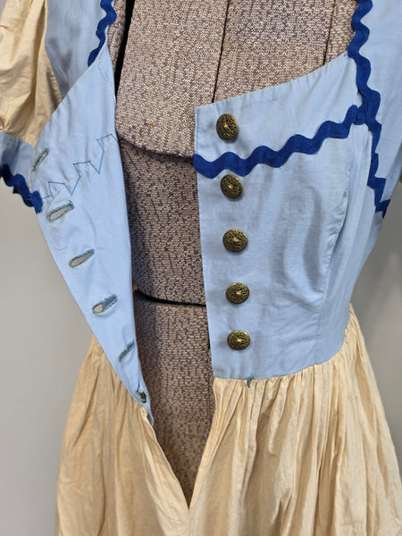 German Light Blue Dirndl and Apron <br> (B-34" W-25.5")