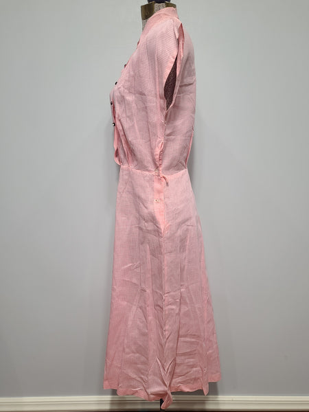Lightweight Pink Gingham Dress <br> (B-36" W-26.5" H-36")