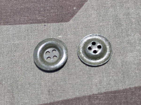 Original Feldgrau Shirt Buttons Dished Metal 14mm 4 Hole