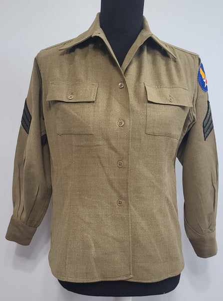 Women's WAC OD Wool Blouse (Air Corps Patch) <br> (40" Bust)