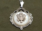 Army Eagle Marcasite Sweetheart Necklace