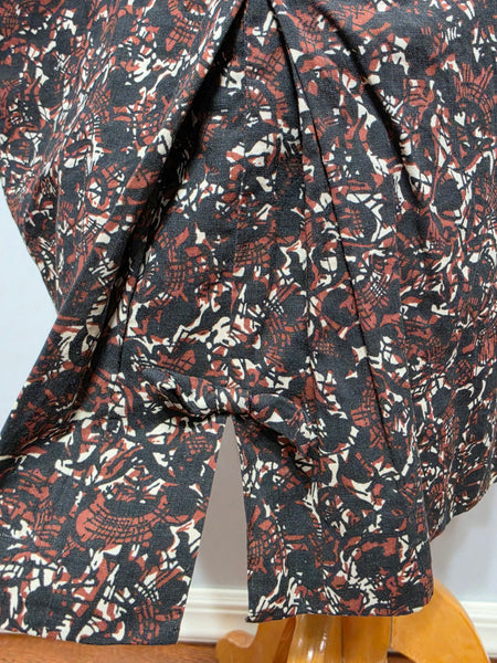 Black and Brown Print Dress and Short Sleeve Top <br> (B-38" W-30" H-36")