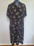 Plus Size Black Rayon Firework Print Dress <br> (B-57" W-49" H-62")