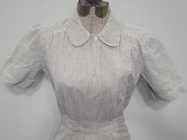 WAVES Seersucker Work Dress <br> (B-36" W-25" H-30")