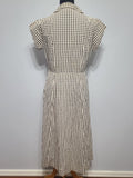 Brown Tan Checkered Dress <br> (B-38" W-30" H-41")