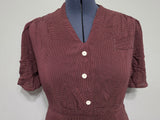 Maroon Dress with Tiny Polka Dots <br> (B-46" W-38.5" H-46")