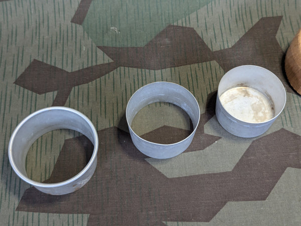 Collapsible German Aluminum Cup w Paper Container