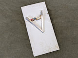 Victory Pin Rhinestone V Dot-Dot-Dot-Dash
