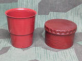 Red Bakelite Collapsible Cup with Container