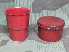 Red Bakelite Collapsible Cup with Container