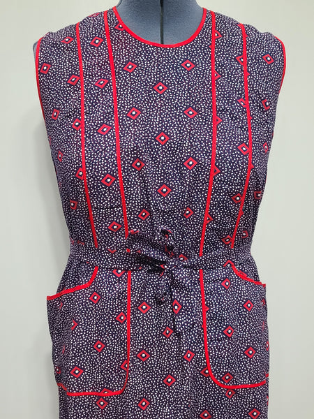 German Wrap Apron Style House Dress <br> (adjustable 29"-32.5" waist)