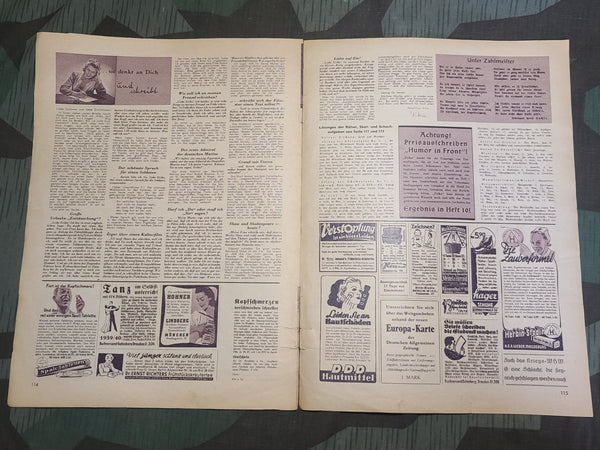 Erika Magazine Februar 1940 (Nr. 8) (Feldpost, Snowball Fights, Drawings)