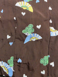 Cold Rayon Lady and Fan Novelty Print Dress <br> (B-36" W-27" H-35")
