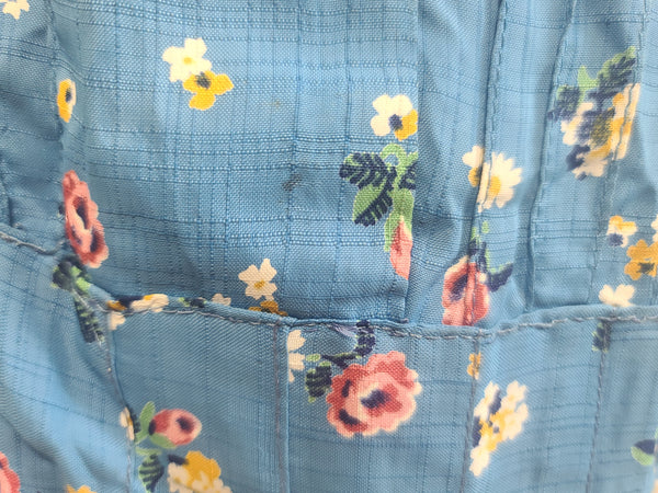 Blue Flower Print Dress and Belt <br> (B-41" W-36" H-44")
