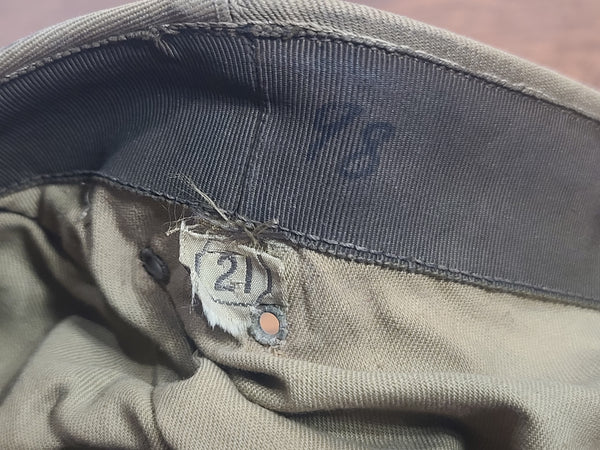 WAAC Khaki Hobby Hat Size 21 with Walking Eagle Emblem