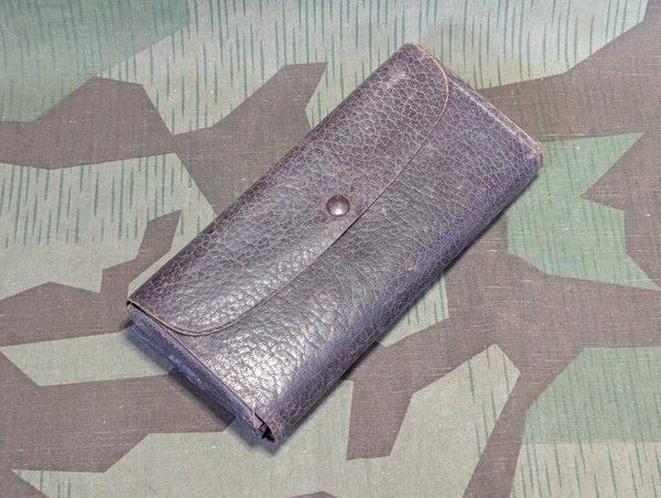 Large Leather Pencil Case Mostly Full