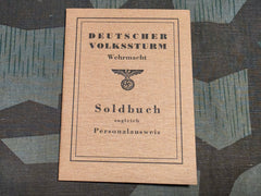 Deutscher Volkssturm Wehrmacht Soldbuch Reproduction