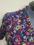 Purple Flower Print Dress <br> (B-48" W-40" H-49")