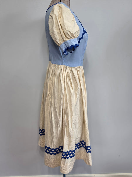 German Light Blue Dirndl and Apron <br> (B-34" W-25.5")