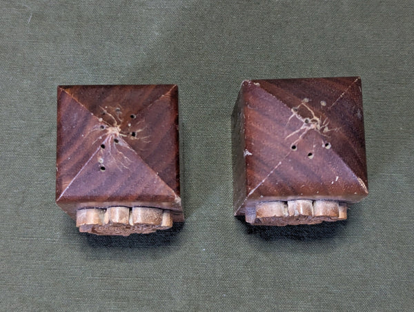Wooden USMC Salt and Pepper Shakers
