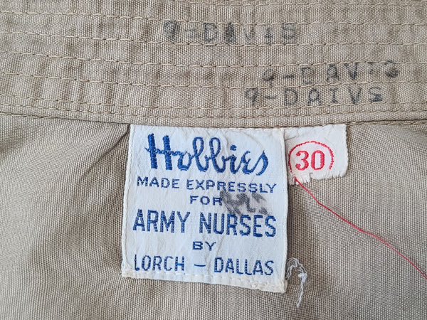 Women's Khaki Blouse Hobbies Made Expressly for Army Nurses <br> (37" Bust)