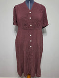 Maroon Dress with Tiny Polka Dots <br> (B-46" W-38.5" H-46")