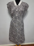 Black and White Print Dress Flower Belt Buckle <br> (B-42" W-36" H-41")