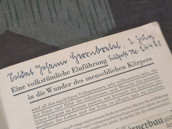 Wie Helfe Ich? First Aid Book 1939 with Feldpost Number (and Poison Gas Info)