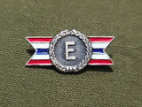 Army Navy "E" Production Award Pin and Card Sterling