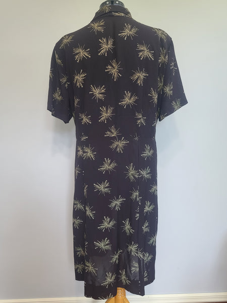 Plus Size Black Rayon Firework Print Dress <br> (B-57" W-49" H-62")