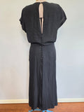 Black Rayon Gown Beading and Peplum <br> (B-36" W-28" H-34")
