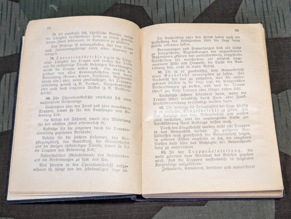Truppenführung Teil I Infantry Training Manual H.Dv.300/1 1936