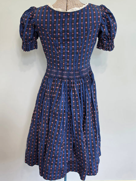 Blue and Pink Dirndl <br> (B-33" W-26")