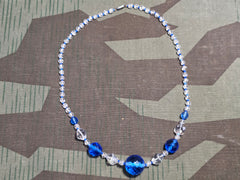 Blue Glass Bead Necklace