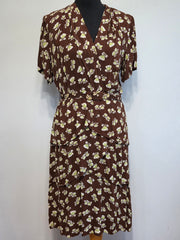 Brown Peplum Dress <br> (B-43" W-34" H-39")