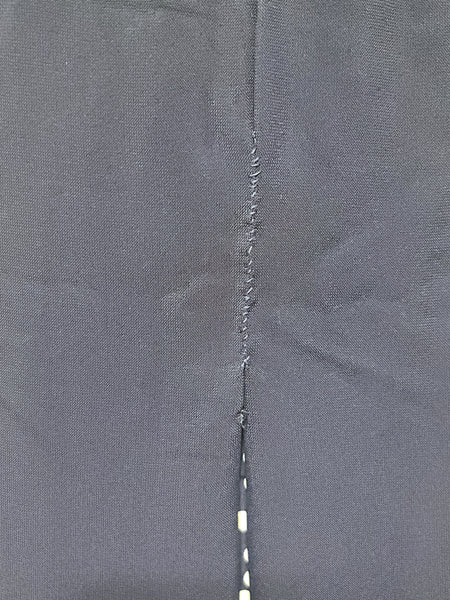 Dark Blue Rayon Dress with Polka Dots <br> (B-46" W-37" H-43")