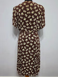 Brown Peplum Dress <br> (B-43" W-34" H-39")