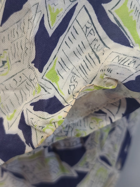 Newspaper Novelty Print Dress (as-is) <br> (B-34" W.25.5" H-34")