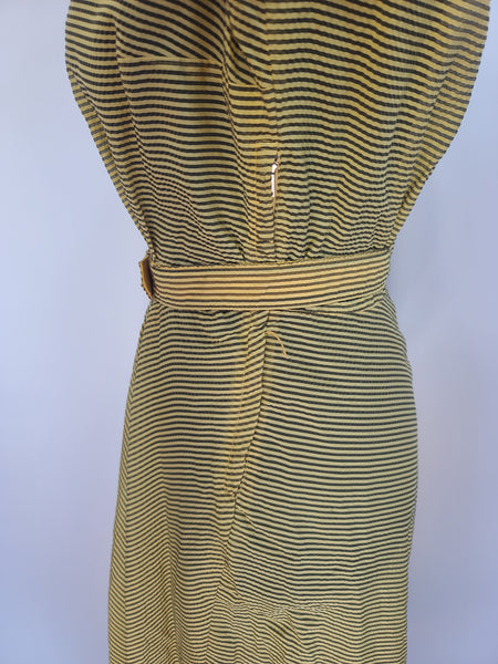 Lightweight Yellow Stripe Dress <br> (B-40" W-28" H-40")
