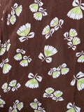 Brown Peplum Dress <br> (B-43" W-34" H-39")